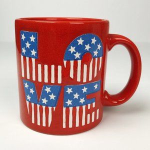 Vintage Waechtersbach Red White Blue Love Mug